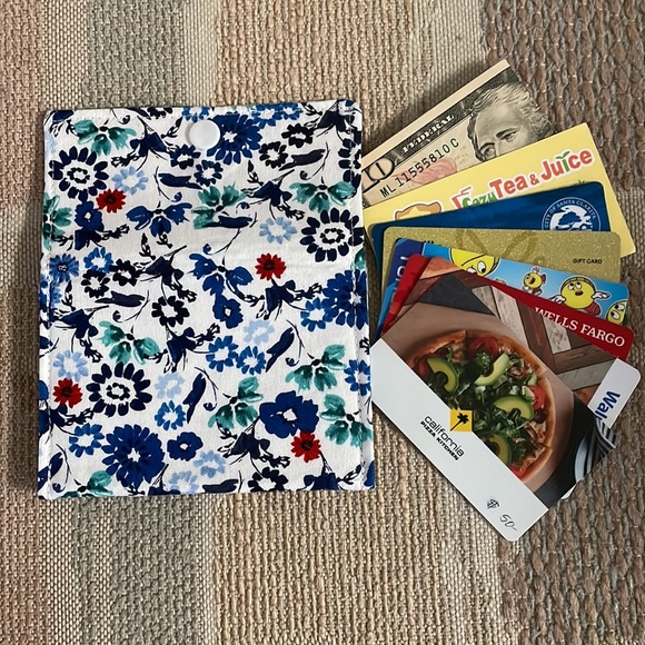 Stylish Snap Card Wallet/Business Card/Gift Card Holder made with Cotton Fabric - Picture 5 of 7